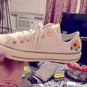 Custom converse with sunflowers